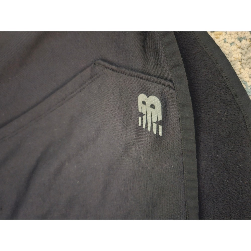 New Balance Full Zip Hoodie Womens Medium Black Excellent Hebrew Graphic Fleece - Picture 4 of 12